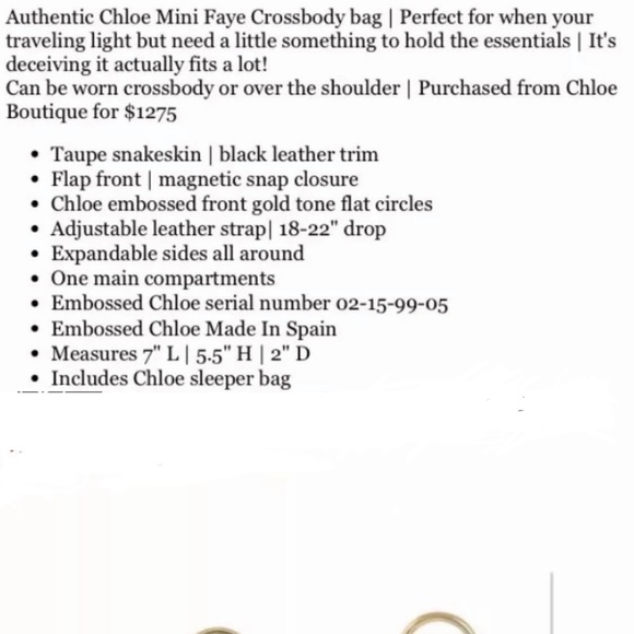 Chloe Python Mini Faye Bag - Picture 5 of 8